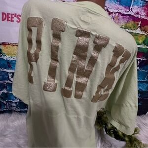 PINK VS XXL DROP SHOULDER GLITTERY LOGO